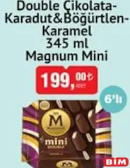 MAGNUM MİNİ DOUBLE ÇİKOLATA - KARADUT BÖĞÜRTLEN - KARAMEL 6'LI DONDURMA